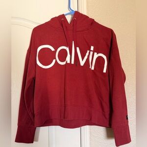 Calvin Klein Performance cropped Women's Red Hoodie Sweater